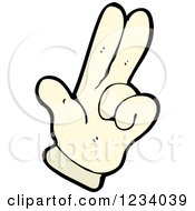 Clipart Of A Hand Holding Up Two Fingers Royalty Free Vector Illustration