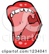 Clipart Of A Red Shouting Mouth Royalty Free Vector Illustration