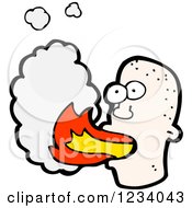 Clipart Of A Man Breathing Fire Royalty Free Vector Illustration by lineartestpilot