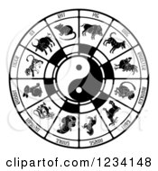 Black And White Chinese Zodiac And Yin Yang