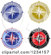 Clipart Of University And Warranty Seals Royalty Free Vector Illustration