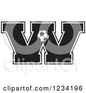 Poster, Art Print Of Black And White Soccer Letter W