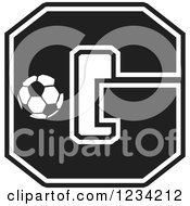 Clipart Of A Black And White Soccer Letter G Royalty Free Vector Illustration
