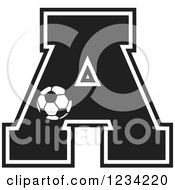 Poster, Art Print Of Black And White Soccer Letter A