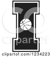 Poster, Art Print Of Black And White Basketball Letter I