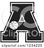 Poster, Art Print Of Black And White Basketball Letter A