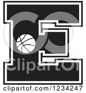 Poster, Art Print Of Black And White Basketball Letter E