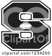 Clipart Of A Black And White Football Letter S Royalty Free Vector Illustration