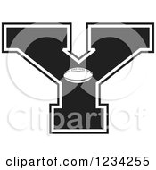 Poster, Art Print Of Black And White Football Letter Y