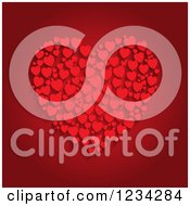 Clipart Of Red Hearts Forming A Big One On Red Royalty Free Vector Illustration