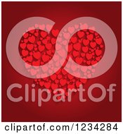 Poster, Art Print Of Red Hearts Forming A Big One On Red