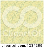 Clipart Of A Seamless Yellow And Green Floral Backgorund Royalty Free Vector Illustration