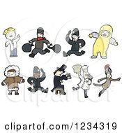 Clipart Of Men And Occupations Royalty Free Vector Illustration by lineartestpilot