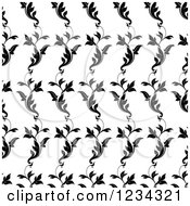 Clipart Of A Seamless Black And White Floral Pattern Royalty Free Vector Illustration by lineartestpilot