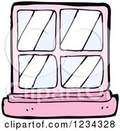 Clipart Of A Pink Window Royalty Free Vector Illustration