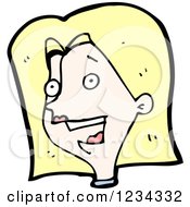 Clipart Of A Talkative Blond Woman Royalty Free Vector Illustration