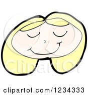 Clipart Of A Doodled Happy Blond Girl Royalty Free Vector Illustration by lineartestpilot