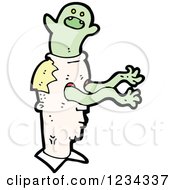 Clipart Of A Green Ghost In A Mans Head Royalty Free Vector Illustration