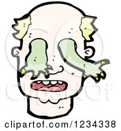 Clipart Of A Demon In A Mans Head Royalty Free Vector Illustration by lineartestpilot