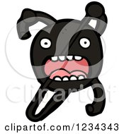 Clipart Of A Screaming Atom Royalty Free Vector Illustration by lineartestpilot