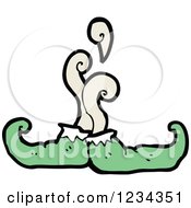 Clipart Of A Green Elf Shoe With Odor Royalty Free Vector Illustration