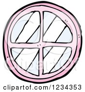 Clipart Of A Round Pink Window Royalty Free Vector Illustration