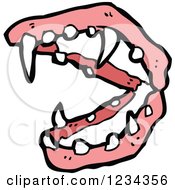 Clipart Of Vampire Teeth Royalty Free Vector Illustration by lineartestpilot
