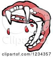 Clipart Of Vampire Teeth With Blood Royalty Free Vector Illustration by lineartestpilot
