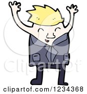 Clipart Of A Man Holding His Hands Up Royalty Free Vector Illustration