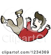Clipart Of A Man Falling Royalty Free Vector Illustration