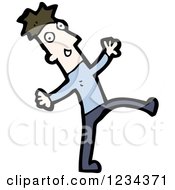 Clipart Of A Man Walking Royalty Free Vector Illustration