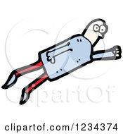 Clipart Of A Man Flying Royalty Free Vector Illustration