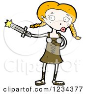 Poster, Art Print Of Medieval Girl With A Sword