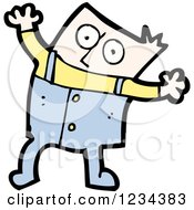 Clipart Of A Man In Overalls Royalty Free Vector Illustration by lineartestpilot