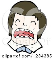 Clipart Of A Man Crying Royalty Free Vector Illustration by lineartestpilot