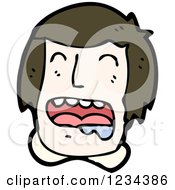 Clipart Of A Man Drooling And Crying Royalty Free Vector Illustration by lineartestpilot