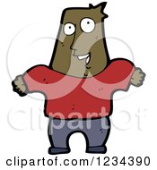 Clipart Of A Happy Black Man Royalty Free Vector Illustration by lineartestpilot