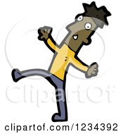 Clipart Of A Black Man Walking Royalty Free Vector Illustration by lineartestpilot