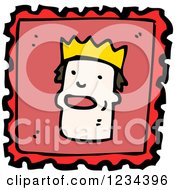 Clipart Of A King Stamp Royalty Free Vector Illustration by lineartestpilot