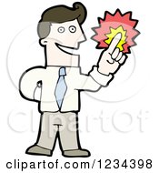 Clipart Of A Businessman With An Idea Royalty Free Vector Illustration by lineartestpilot