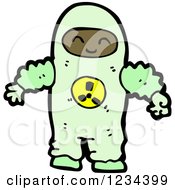 Clipart Of A Man In A Hazmat Suit Royalty Free Vector Illustration by lineartestpilot