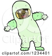 Clipart Of A Man In A Hazmat Suit Royalty Free Vector Illustration by lineartestpilot
