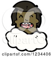 Poster, Art Print Of Black Mans Head On A Cloud