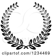 Poster, Art Print Of Black And White Laurel Wreath 3