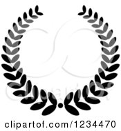 Poster, Art Print Of Black And White Laurel Wreath 4