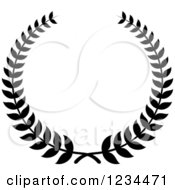 Poster, Art Print Of Black And White Laurel Wreath 5