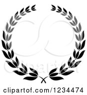 Poster, Art Print Of Black And White Laurel Wreath 8