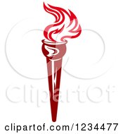 Clipart Of A Flaming Red Torch 21 Royalty Free Vector Illustration