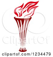 Clipart Of A Flaming Red Torch 18 Royalty Free Vector Illustration