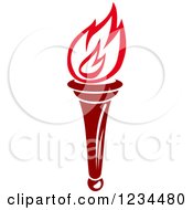 Clipart Of A Flaming Red Torch 19 Royalty Free Vector Illustration